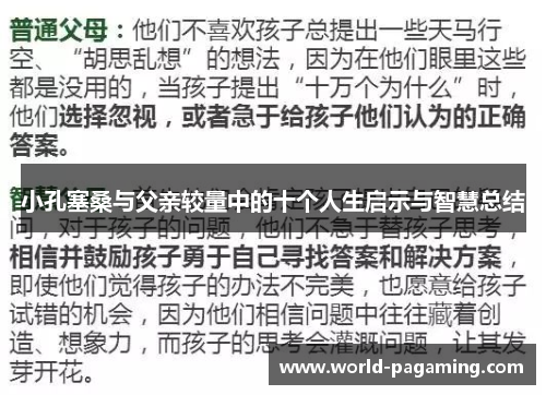 小孔塞桑与父亲较量中的十个人生启示与智慧总结 小孔塞桑与父亲较量中的十个人生启示与智慧总结
